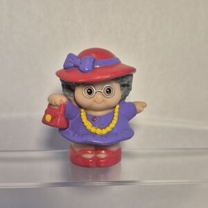 Fisher Price Little People Grandma Maggie Grandmother Red Hat Granny